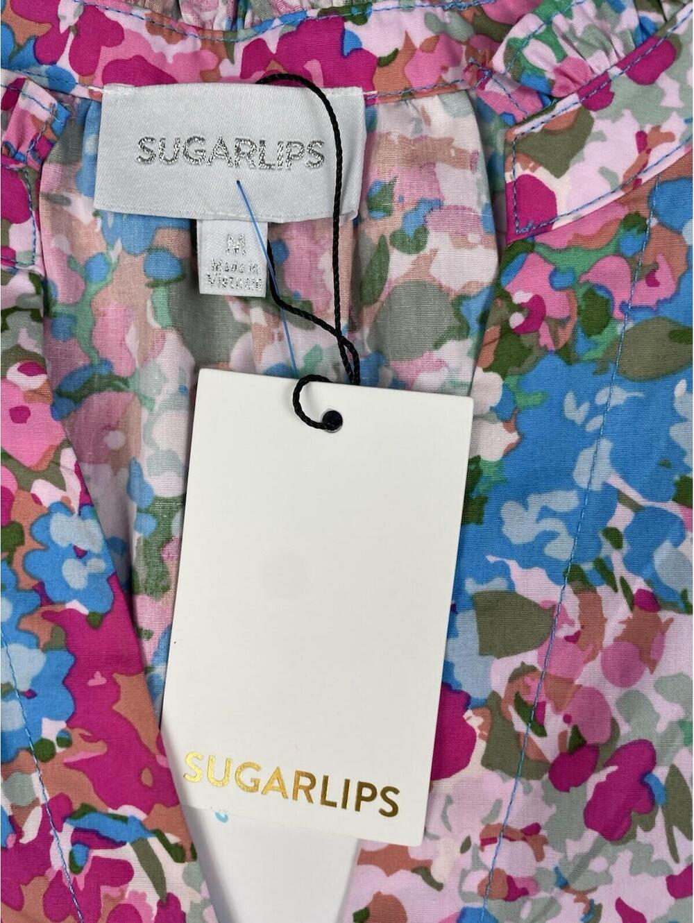 NWT Sugarlips Avery Floral Dixie Split Neck Shift Dress Tiered Babydoll Boho Med - Picture 6 of 10